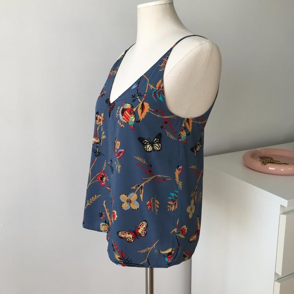 Abercrombie & Fitch Blue Butterfly Tank Blouse - Picture 3 of 7